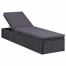 VidaXL 310148, Linge, Siège rembourré, Polyuréthane, Acier, Noir, Gris, 600 mm, 1980 mm