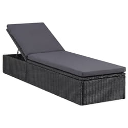 VidaXL 310148 chaise d'extérieur Linge Siège rembourré Polyuréthane, Acier Noir, Gris