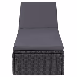 VidaXL 310148 chaise d'extérieur Linge Siège rembourré Polyuréthane, Acier Noir, Gris