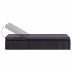 VidaXL 310148 chaise d'extérieur Linge Siège rembourré Polyuréthane, Acier Noir, Gris