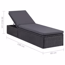 VidaXL 310148 chaise d'extérieur Linge Siège rembourré Polyuréthane, Acier Noir, Gris - Vue supplémentaire 6
