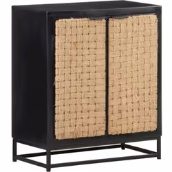 Ce buffet en bois ajoute un style industriel à votre salon. L'armoire latérale est en bois de manguier massif, un bois dur tr ...