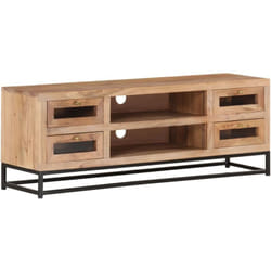 vidaXL Meuble TV 110x30x40 cm Bois d'acacia massif