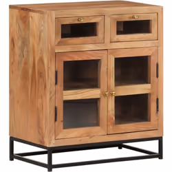 Introduisez un air de charme industriel dans votre décoration intérieure avec cet élégant buffet en bois ! Cette armoire laté ...