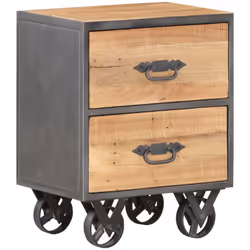 Cette table de chevet en bois de style industriel constitue un excellent supplément à votre intérieur. Elle peut également êt ...