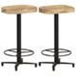 vidaXL Tabourets de bar lot de 2 66 cm bois de manguier massif - TU