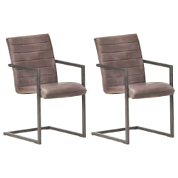 VidaXL Chaises Cantilever - Marron Cuir