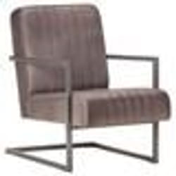 vidaXL Chaise de canapé cantilever marron délavé cuir véritable - TU