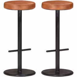 Ces tabourets de bar en cuir véritable simples, doux et conviviaux sont conçus de façon unique. Ils sont superbes dans les re ...