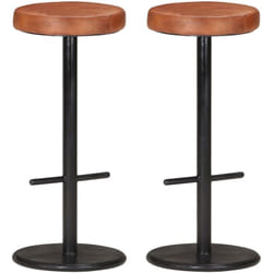Vidaxl - Tabourets de bar lot de 2 marron cuir véritable