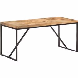 Cette table de salle à manger en bois ajoute un aspect industriel et constitue un excellent supplément à votre cuisine et à v ...