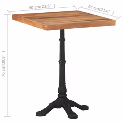 VidaXL 321085 table de cuisine et de salle à manger Forme carrée - Vue supplémentaire 6