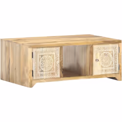 Si vous cherchez à ajouter une touche simple de charme rustique à votre décoration intérieure, cette table basse en manguier  ...