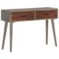 vidaXL Table console Gris 110x35x75 cm Bois de manguier massif brut - TU