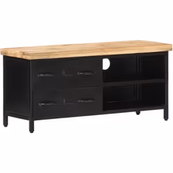 Ce meuble TV en bois ajoute un style industriel à votre chambre à coucher et salon ! L'armoire stéréo est faite de bois de ma ...
