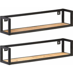 Vidaxl - tagères murales 2 pcs 80 cm Bois de manguier brut