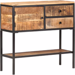 Ce buffet en bois ajoute un aspect industriel à votre décoration intérieure. L'armoire latérale est faite de bois de manguier ...