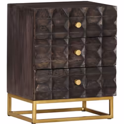 Avec son design en blocs, ce meuble de table en bois ajoute un style industriel à votre salon. La table de chevet est faite d ...