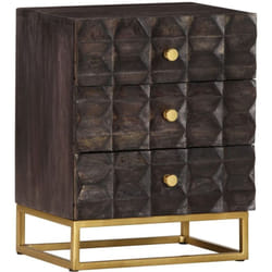 Vidaxl - Table de chevet Noir 40x30x50 cm Bois de manguier massif