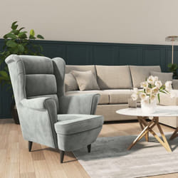 Vidaxl - Fauteuil gris clair velours