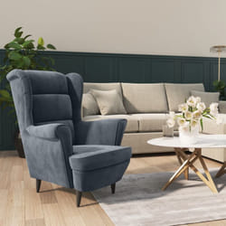 Fauteuil gris foncé velours vidaXL