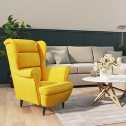 Vidaxl - Fauteuil jaune moutarde velours