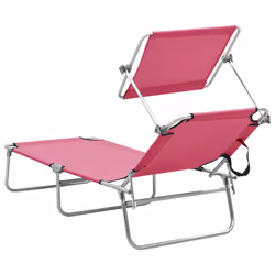 VidaXL 310327 chaise d'extérieur Linge Siège rembourré Acier, Polyester Magenta - Vue supplémentaire 5