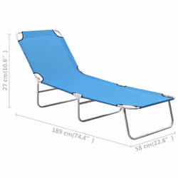 VidaXL 310329 chaise d'extérieur Linge Siège rembourré Tissu, Acier Bleu, Turquoise - Vue supplémentaire 8