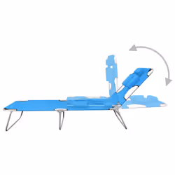 VidaXL 310332 chaise d'extérieur Linge Siège rembourré Acier, Polyester Bleu, Turquoise - Vue supplémentaire 6