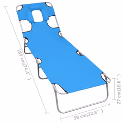VidaXL 310332 chaise d'extérieur Linge Siège rembourré Acier, Polyester Bleu, Turquoise - Vue supplémentaire 7