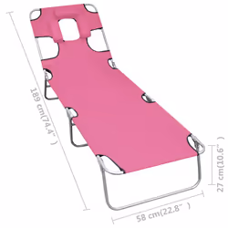 VidaXL 310333 chaise d'extérieur Linge Siège rembourré Acier, Polyester Magenta - Vue supplémentaire 7