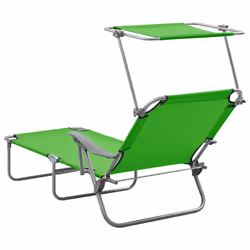 VidaXL 310335 chaise d'extérieur Linge Siège rembourré Tissu, Acier Vert - Vue supplémentaire 4
