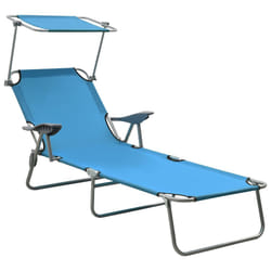 VidaXL 310336 chaise d'extérieur Linge Siège rembourré Tissu, Acier Bleu