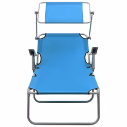 VidaXL 310336 chaise d'extérieur Linge Siège rembourré Tissu, Acier Bleu