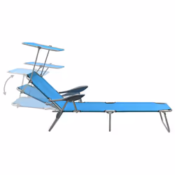 VidaXL 310336 chaise d'extérieur Linge Siège rembourré Tissu, Acier Bleu - Vue supplémentaire 4