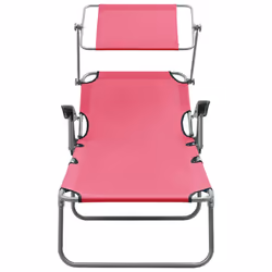 VidaXL 310337 chaise d'extérieur Linge Siège rembourré Tissu, Acier Rose
