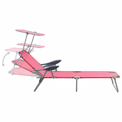VidaXL 310337 chaise d'extérieur Linge Siège rembourré Tissu, Acier Rose - Vue supplémentaire 4