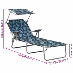 VidaXL 310338 chaise d'extérieur Linge Siège rembourré Tissu, Acier - Vue supplémentaire 8