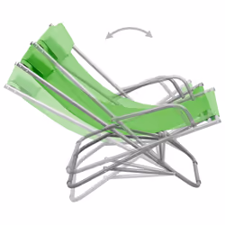 VidaXL 310339 chaise d'extérieur Terrace Polyvinyl chloride (PVC), Acier Vert - Vue supplémentaire 5