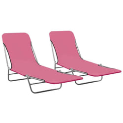 VidaXL 310345 chaise d'extérieur Linge Oxford, Acier Rose