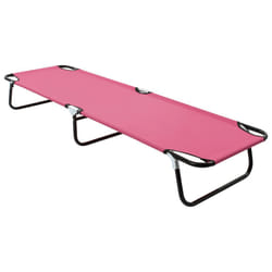 VidaXL 310349 chaise d'extérieur Linge Siège rembourré Oxford, Polyvinyl chloride (PVC), Acier Rose