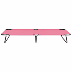 VidaXL 310349 chaise d'extérieur Linge Siège rembourré Oxford, Polyvinyl chloride (PVC), Acier Rose
