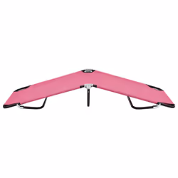 VidaXL 310349 chaise d'extérieur Linge Siège rembourré Oxford, Polyvinyl chloride (PVC), Acier Rose