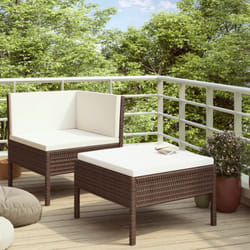 Vidaxl - Salon de jardin 2 pcs avec coussins Résine tressée Marron