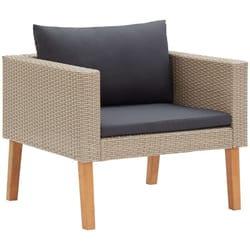 Canapé simple de jardin avec coussins Résine tressée Beige Vidaxl