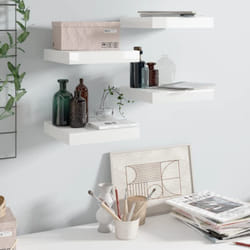 Vidaxl - tagère murale flottante 4 pcs Blanc brillant 23x23,5x3,8cm mdf