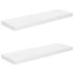 vidaXL Étagère murale flottante 2 pcs Blanc brillant 80x23,5x3,8cm MDF - TU