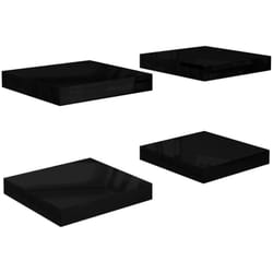 Tagère murale flottante 4 pcs Noir brillant 23x23,5x3,8 cm mdf Vidaxl