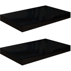 Étagère murale flottante 2 pcs Noir brillant 40x23x3,8 cm MDF vidaXL
