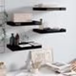 vidaXL Étagère murale flottante 4 pcs Noir brillant 40x23x3,8 cm MDF - TU
